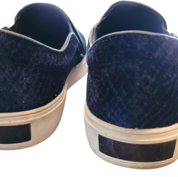 ALDO Navy Blue Velvet Croc Pattern Slip On Casual Sneakers, Size 8.5 - Picture 4 of 7
